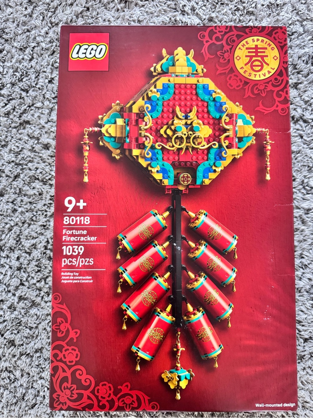 LEGO Fortune Firecracker Display - Red, Gold, Blue